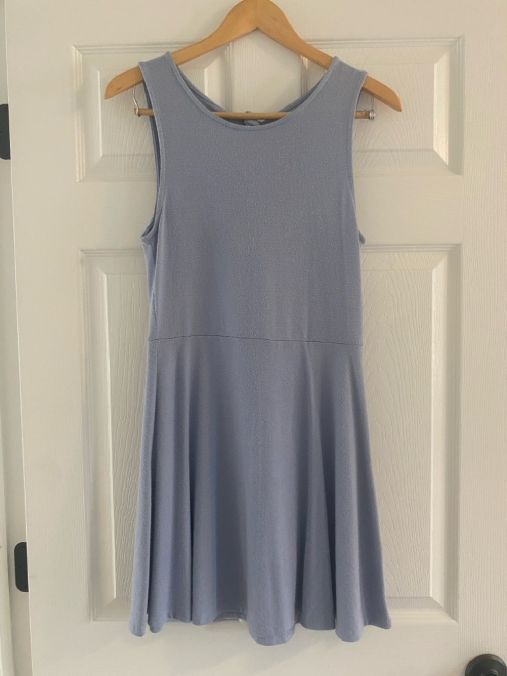 Sleeveless Light Blue Cotton Summer Dress